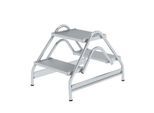 Munk Arbeitspodest, 2 x 2 Stufen Aluminium, stabile Rohrkonstruktion, 400 × 300 mm Trittfläche, 200 mm Stufen, rutschfest, 150 kg