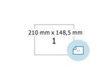 Blattetiketten HERMA 58103, permanenthaftend, besonders stark haftend, wetterfest, bedruckbar, B 210 x H 148,5 mm, PE-Folie, weiß, 500 Stück/500 Blatt