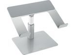 Laptopständer Kensington K50424WW, bis 16”, höhenverstell- und neigbar, mit Stauraum, B 280 x T 229 x H 210 mm, Aluminium und Stahl, silber