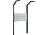 Schäfer Shop Pure Tischaufbau für Arbeitstische AST31, 2 x Aufbausäulen, 1 x Lochwand, B 750 x H 1615 mm, Stahl, anthrazitgrau/weißaluminium