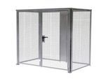 Lagerbox LBM 1500, abschließbar, Doppelflügeltor, B 2160 x H 1985 mm, zur Bodenbefestigung, Baukastensystem, B 2450 x T 1595 x H 2100, feuerverzinkt