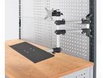 Schäfer Shop Pure Monitorhalter für AST31 Tischaufbau, mit Tastaturablage, um 360° drehbar, neigbar, schwenkbar, VESA, Kunststoff/Aluminium, schwarz-silber