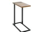 HAKU Beistelltisch, Stahlrohr pulverbeschichtet, Ablage Spanplatte, B 240 x T 490 x H 640 mm, Eiche/schwarz