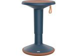 Sitzhocker ECO UPis1, biobasierter Kunststoff, Ø 330 x H 450–630 mm, stahlblau