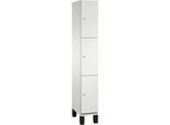 C+P Schließfachschrank Cambio, 1 Abteil, 3 Fächer, auf Füßen, B 300 x T 525 x H 1980 mm, lichtgrau