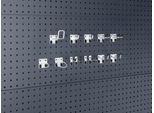Bott Lochplatten-Zubehörsortiment Perfo, 13-teilig, 11 Haken/2 Rundhalter, Metall verzinkt, silber
