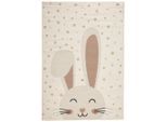Ben'n'jen Kinderteppich, Creme, Textil, Hase, rechteckig, 80x150 cm, ISO 9001, Bsci, Oeko-Tex® Standard 100, Made in Turkey, für Fußbodenheizung geeignet, in verschiedenen Größen erhältlich, pflegeleicht, leicht zusammenrollbar, Teppiche & Böden, Teppiche, Teppich Kinderzimmer