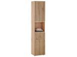 Mid.you Hochschrank, Eiche Artisan, Kunststoff, 2 Fächer, 1 Schublade(n) Schubladen, 40x181x31 cm, stehend, Badezimmer, Badezimmerschränke, Hochschränke