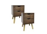 HTI-Living Nachttisch 2 Schubladen 2er-Set Thekla Eiche