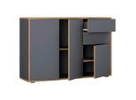 Mid.you , Anthrazit, Honigeiche , Holzwerkstoff , 2 Schublade(n) Schubladen , 110x74x33 cm , stehend ,