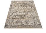 Teppich OCI DIE TEPPICHMARKE "BESTSELLER TADI", grau (goldfarben, grau), B:120cm H:8mm L:180cm, Viskose, Teppiche, Teppich, Glanz Viskose, mit Fransen, Hoch Tief Struktur, Vintage, Wohnzimmer