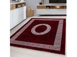 Teppich AYYILDIZ TEPPICHE "PLUS 8009", rot, B:120cm H:6mm L:170cm, Polypropylen (PP), Teppiche, Teppich, Läufer, gemusterter Flachflor, robust, Webteppich, alle Räume
