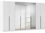 Drehtürenschrank OTTO HOME "Kleiderschrank Schrank Garderobe AGORDO mit Dekor- oder Hochglanzfront", weiß (alpinweiß), B:360cm H:229cm T:54cm, Holzwerkstoff, Schränke, Drehtürenschrank, durchdachte Innenausstattung, in 8 Breiten und 2 Höhen MADE IN GERMANY, Topseller