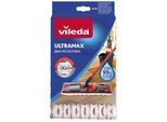 Wischbezug VILEDA "Vileda ULTRAMAX 2in1 Ersatzbezug", weiß (rot, weiß), B:15cm H:28mm T:2,5cm, gewirkt, Mikrofaser, Putztücher, Wischbezug, für alle Vileda ULTRAMAX Systeme