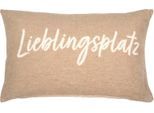 Dekokissen PAD "SNUG", braun (taupe, schriftzug unifarben), B:60cm L:35cm, Obermaterial: 65% Baumwolle, 35% Polyacryl, Dekokissen_Sitzkissen_Kissenhüllen, Made in Europe, Kissenbezug ohne Füllung, 1 Stück, 35x60 & 45x45 cm