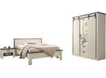 Schlafzimmer-Set HOME AFFAIRE "SHERWOOD", weiß (pinie weiß dekor), B:442cm H:209cm T:213cm, Schlafzimmermöbel-Sets, Liegefläche 140x200cm, Schrank 3-trg. 162cm breit