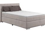 Boxspringbett COTTA "Simba", beige (elephant), L:209cm, Komplettbetten, Boxspringbett, wahlweise mit oder ohne Matratze und Topper bestellbar