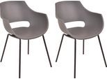 Schalenstuhl SIT "Set 2 St – Modernes 2er‑Set zstühle mit ergonomischer Form", grau (grau, schwarz), B:51cm H:85cm T:57,5cm, Stühle