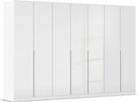 Drehtürenschrank OTTO HOME "Kleiderschrank Kleiderschränke Schrank Garderobe AGORDO mit Glasfront", weiß (alpinweiß, glas kristallweiß), B:315cm H:210cm T:54cm, Holzwerkstoff, Schränke, Drehtürenschrank, durchdachte Innenausstattung, in 8 Breiten und 2 Höhen MADE IN GERMANY
