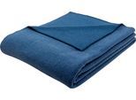 Wohndecke ESTELLA "Trevi", blau (marine), B:160cm L:200cm, Baumwolle, Mischgewebe, Polyester, Wohndecken, Wohndecke, mit Häkeleinfassung, Kuscheldecke