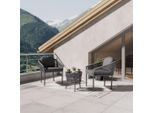 Beldano , Schwarz, Hellgrau , Textil , Füllung: Komfortschaum , UV-beständig, wetterbeständig, Tische mit Glasplatte, geeignet für Balkon , Gartenmöbel, Balkonmöbel, Balkonmöbel-Sets