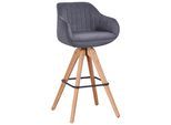 Barhocker in Grau/Eichefarben