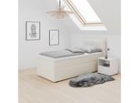 Boxbett Polo Elfenbein ca. 90x200 cm mit Topper