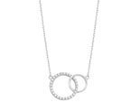 Kette mit Anhänger AMOR "Kreis in Kreis", bunt (silberfarben, weiß), Halsketten, Damen, Silber 925 (Sterlingsilber), L: 44, mit Zirkonia (synth.)