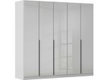 Drehtürenschrank OTTO HOME "Kleiderschrank Kleiderschränke Schrank Garderobe AGORDO mit Glasfront", grau (seidengrau, glas seidengrau), B:226cm H:229cm T:54cm, Holzwerkstoff, Schränke, Drehtürenschrank, durchdachte Innenausstattung, in 8 Breiten und 2 Höhen MADE IN GERMANY