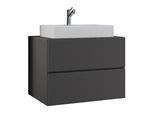 Waschtisch VCM "2-tlg. Waschplatz Waschtisch Lendas S Schublade", schwarz (anthrazit), B:80cm T:52cm, Waschtische, Waschtisch
