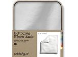 Bettbezug SCHLAFGUT "Woven Satin", weiß (full, weiß), B:200cm L:200cm, Mako-Satin, Obermaterial: 100% Baumwolle, Bettbezüge, besonders dicht gewebt, Mix & Match: passender Kissenbezug erhältlich
