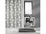 Duschvorhang KLEINE WOLKE "Nova", grau (platin), B:240cm H:180cm, Polyester, Duschvorhänge, platin