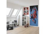 Fototapete KOMAR "Digitaldruck Vlies - Spider-Man Rooftop-Rockin‘ - Größe 100 x 250 cm", bunt, Rollen: 1, Vlies, Tapeten, Kinderzimmer
