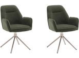 4-Fußstuhl MCA FURNITURE, grün (olive, edelstahlfarben, olive), B:60cm H:89cm T:64cm, Polyester, Stühle, 180 drehbar
