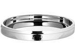 Tablett FINK "NASSAU, mit feiner Hammerschlagstruktur", silber (silberfarben), H:4cm Ø:32cm, Edelstahl, Tabletts, gehämmert, Ø 32 cm