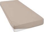 Spannbettlaken OTTO HOME "SOUCY aus Baumwolle mit Elasthan, 160 g/m²", grau (taupe), 1 Stk., Jersey-Elasthan, 90-120x200-220 30cm, Jersey-Elasthan, Obermaterial: 97% Baumwolle, 3% Elasthan, Bettlaken, Spannbettlaken, Premium Bettlaken für Matratzen bis 30 cm Höhe, optimale Passform