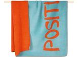Wohndecke PAD "Positivity", light mint, B:150cm L:200cm, Obermaterial: 60% Baumwolle, 40% Polyacryl, Wohndecken, Wohndecke, Made in Europe
