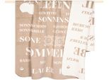 Wohndecke PAD "EVITA", beige (sand), B:150cm L:200cm, Mischgewebe, Wohndecken, Wohndecke, Made in Europe, Wendefunktion, mit Schriftzug, 150x200 cm