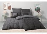 Wendebettwäsche S.OLIVER "MELINDA mit feiner Melange-Struktur, Baumwolle", anthrazit, B/L: 135cm x 200cm, 1 Stk., 1 Stk., Renforcé, B/L: 80cm x 40cm, 2 Stk., Renforcé, Obermaterial: 100% Baumwolle, Bettwäsche, Wendebettwäsche, Markenbettwäsche mit GRATIS-Zugabe: 2x Kissenhülle, mit Reißverschluss
