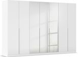 Drehtürenschrank OTTO HOME "Kleiderschrank Schrank Garderobe AGORDO mit Dekor- oder Hochglanzfront", weiß (alpinweiß, hochglanz weiß), B:315cm H:210cm T:54cm, Holzwerkstoff, Schränke, Drehtürenschrank, durchdachte Innenausstattung, in 8 Breiten und 2 Höhen MADE IN GERMANY, Topseller