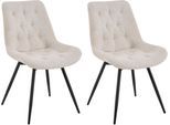Esszimmerstuhl BYLIVING "Aragon", beige (schwarz, beige), B:47,5cm H:84,5cm T:62,5cm, Metall, Polyester, Stühle, Esszimmerstuhl, 360 Grad drehbarer Stuhl, hochwertiger Webstoffbezug mit Steppung