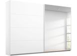 Schwebetürenschrank RAUCH "Kleiderschrank Schrank Ankleide Garderobe Schlafzimmerschrank MEMPHIS", weiß, B:270cm H:210cm T:62cm, Holzwerkstoff, Schränke, Schwebetürenschrank, mit Spiegel und Metallgriffleisten in Weiß MADE IN GERMANY