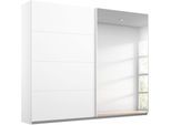 Schwebetürenschrank RAUCH "Kleiderschrank Schrank Ankleide Garderobe Schlafzimmerschrank MEMPHIS", weiß, B:225cm H:210cm T:62cm, Holzwerkstoff, Schränke, Schwebetürenschrank, mit Spiegel und Metallgriffleisten in Weiß MADE IN GERMANY