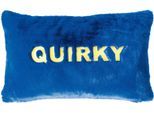 Fellkissen PAD "GAZE", blau, schriftzug, B:30cm H:2cm L:50cm, Polyester, Dekokissen_Sitzkissen_Kissenhüllen, Kunstfell, weich & kuschelig, mit Schriftzug, 30x50 cm