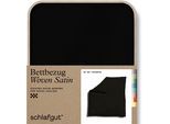 Bettbezug SCHLAFGUT "Woven Satin", schwarz (off, schwarz), B:200cm L:200cm, Mako-Satin, Obermaterial: 100% Baumwolle, Bettbezüge, besonders dicht gewebt, Mix & Match: passender Kissenbezug erhältlich