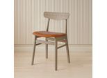 Esszimmerstuhl HAMMEL FURNITURE "Mosbøl, Stuhl, Massivholz mit gepolstertem Sitz – robust & komfortabel", braun (, weiß pigmentiert lackiert, weiß pigmentiert lackiert, cognac), B:48cm H:79cm T:46cm, Leder, Massivholz, Stühle, Esszimmerstuhl, Massivholz, gepolsterte Sitzfläche, versch. Farbvarianten