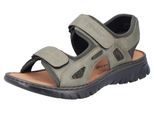 Sandale RIEKER, Herren, Gr. 40, grün (oliv), Lederimitat, Textil, Schuhe Sandale, Sommerschuh, Klettschuh, Outdoorsandale, in Trekking-Optik