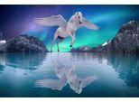Fototapete PAPERMOON "Pegasus überm Wasser", bunt, B:4,5m L:2,8m, Vlies, Tapeten