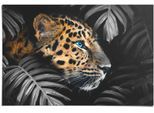 Poster REINDERS "Leopard Jungle - Eyecatcher - Tiermotiv - Modern", bunt (farbe bild(er): mehrfarbig), B:91,5cm H:61cm, Papier, Bilder, Poster