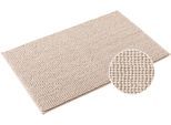 Badematte OTTO HOME "Vanessa Chenille, Badvorleger, Badezimmer Teppich, Duschvorleger" Gr. 3, beige (creme), H:15mm, Polyester, Badematten, Badematte, Uni Farben, besonders weich